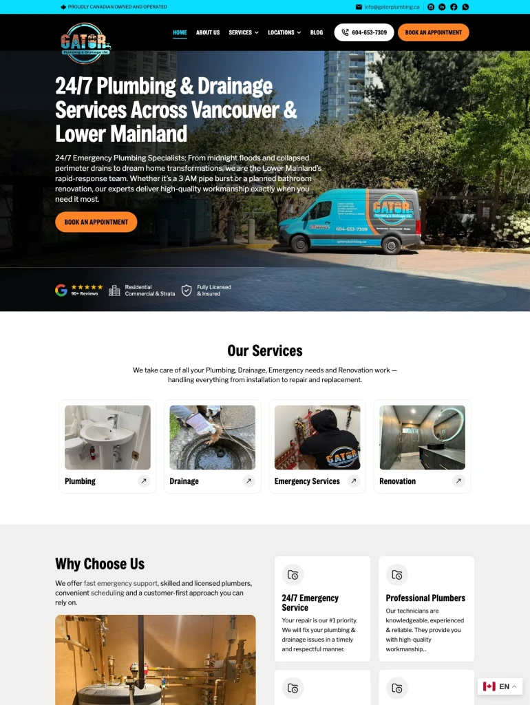 Gator Plumbing desktop page 1