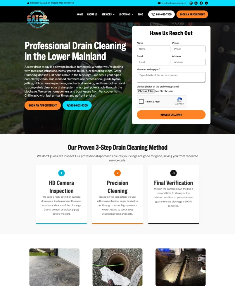 Gator Plumbing desktop page 2