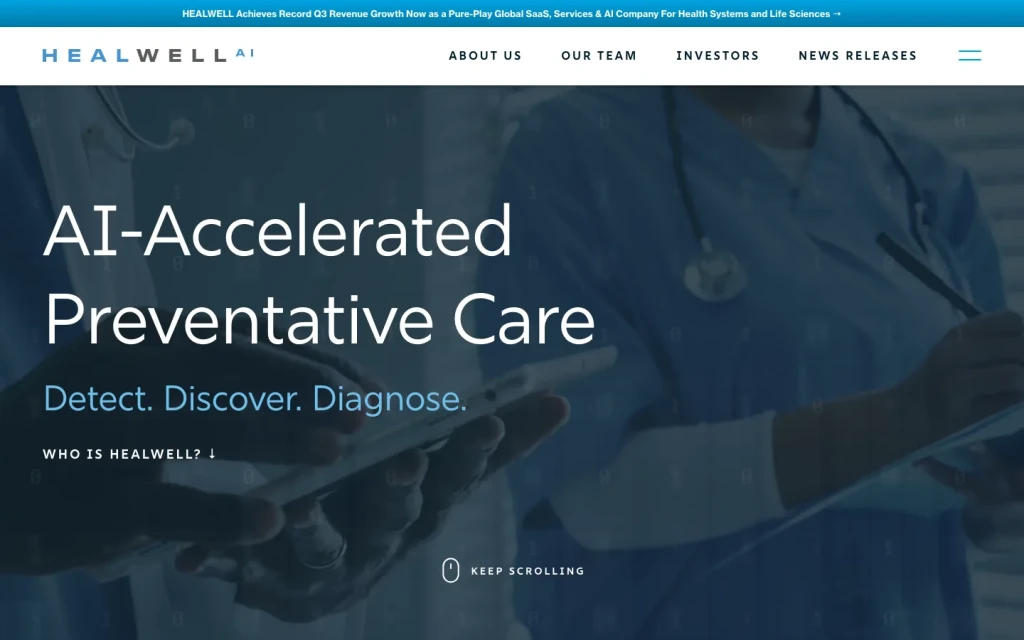 HEALWELL AI screen 1